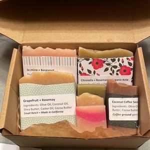 VEGAN Soap GiftSet:Jasmine Bergamot, Grapefruit Rosemary, Citronella, 10oz total